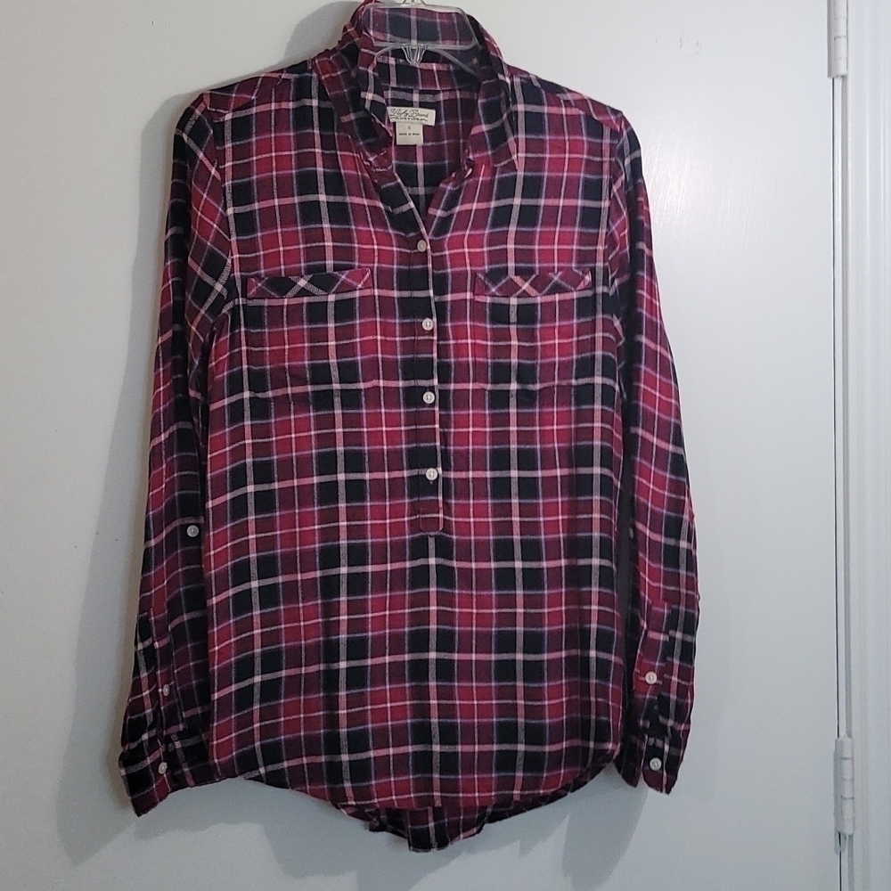 Lucky Brand Women's Flannel Plaid Shirt Size  Small  Longsleeve